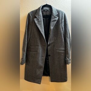 Lauren Ralph Lauren Gray Wool Blend Long Coat Size 16